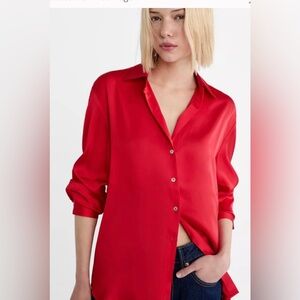 Elegant Red Women's Blouse - Zara